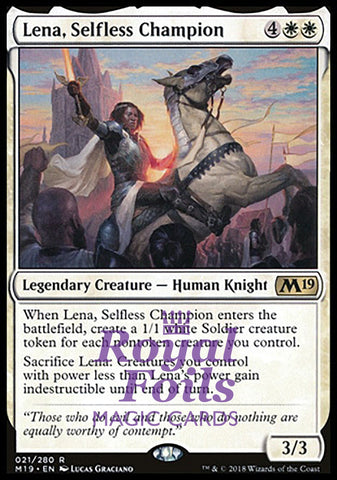 **1x FOIL Lena, Selfless Champion** M19 MTG Core Set 2019 Rare MINT white