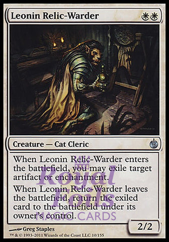 **1x FOIL Leonin Relic-Warder** MBS MTG Mirrodin Besieged Uncommon MINT white