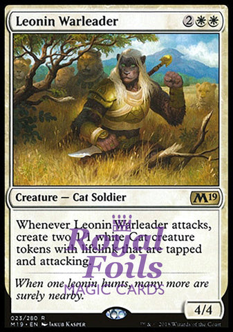 **1x FOIL Leonin Warleader** M19 MTG Core Set 2019 Rare MINT white