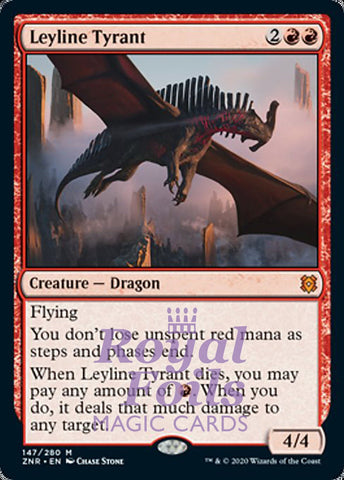Leyline Tyrant 1x FOIL ZNR MTG Zendikar Rising Mythic MINT red