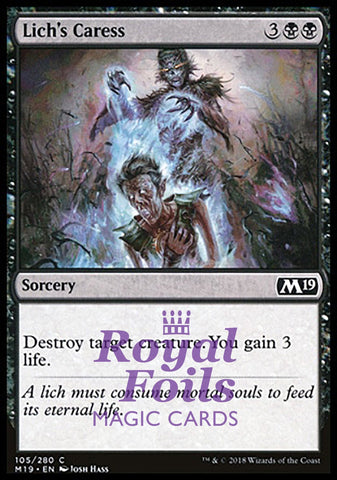 Lich's Caress 4x FOIL M19 MTG Core Set 2019 Common MINT black