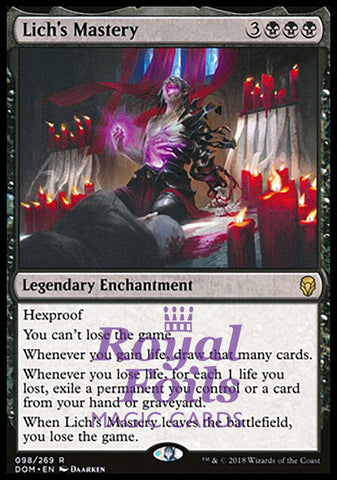Lich's Mastery 1x FOIL DOM MTG Dominaria Rare MINT black