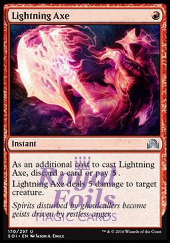 **1x FOIL Lightning Axe** SOI MTG Shadows Over Innistrad Uncommon MINT red