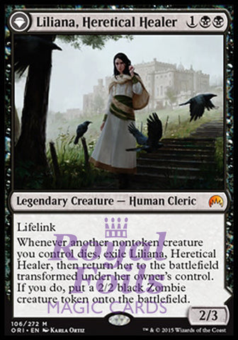 Liliana Heretical Healer // Defiant Necromancer 1x FOIL ORI MTG Magic Origins Mythic NM+ black