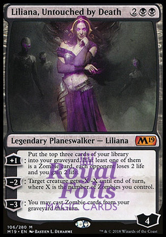 **1x FOIL Liliana Untouched by Death** M19 MTG Core Set 2019 Mythic MINT black planeswalker