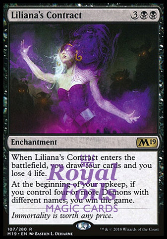 Liliana's Contract 1x FOIL M19 MTG Core Set 2019 Rare MINT black