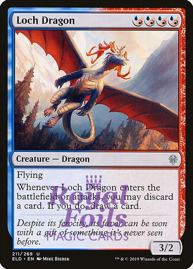 **2x FOIL Loch Dragon** ELD MTG Throne of Eldraine Uncommon MINT blue red