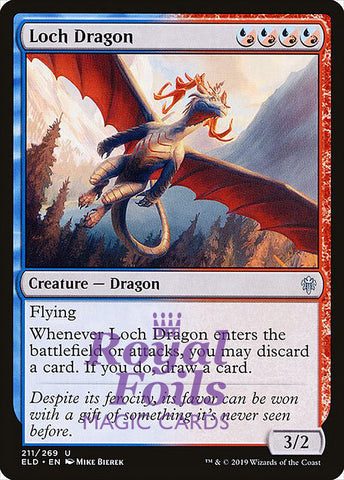 Loch Dragon 4x FOIL ELD MTG Throne of Eldraine Uncommon MINT blue red