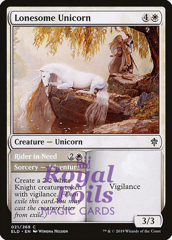 Lonesome Unicorn 3x FOIL ELD MTG Throne of Eldraine Common MINT white