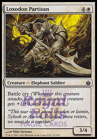 Loxodon Partisan 4x FOIL MBS MTG Mirrodin Besieged Common MINT white