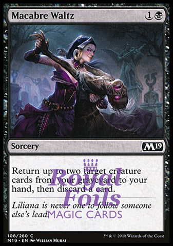 Macabre Waltz 4x FOIL M19 MTG Core Set 2019 Common MINT black