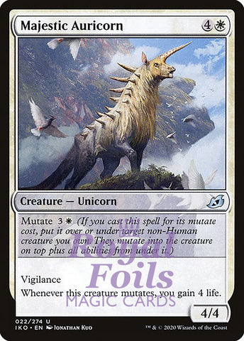 Majestic Auricorn 4x FOIL IKO MTG Ikoria Uncommon MINT white