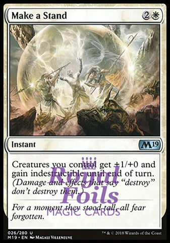 Make a Stand 2x FOIL M19 MTG Core Set 2019 Uncommon MINT white