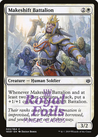 Makeshift Battalion 3x FOIL WAR MTG War of the Spark Common MINT white
