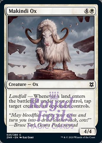 Makindi Ox 4x FOIL ZNR MTG Zendikar Rising Common MINT white