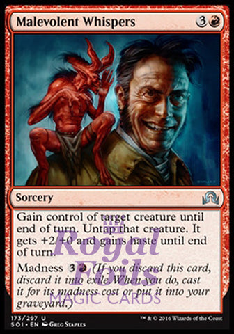 **2x FOIL Malevolent Whispers** SOI MTG Shadows Over Innistrad Uncommon MINT red