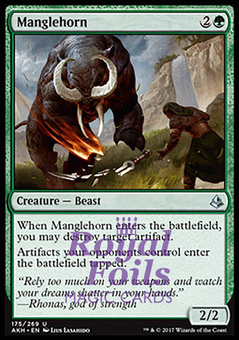 Manglehorn 1x FOIL AKH MTG Amonkhet Uncommon MINT green