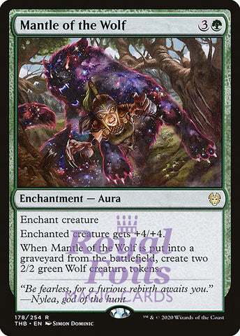 Mantle of the Wolf 2x FOIL THB MTG Theros Beyond Death Rare MINT green