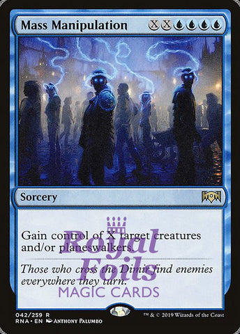 **1x FOIL Mass Manipulation** RNA MTG Ravnica Allegiance Rare MINT blue