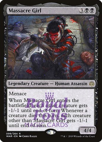 Massacre Girl 1x FOIL WAR MTG War of the Spark Rare MINT black