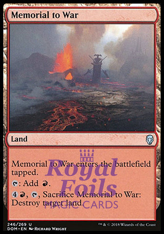**2x FOIL Memorial to War** DOM MTG Dominaria Uncommon MINT red