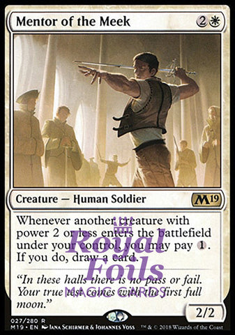 Mentor of the Meek 2x FOIL M19 MTG Core Set 2019 Rare MINT white