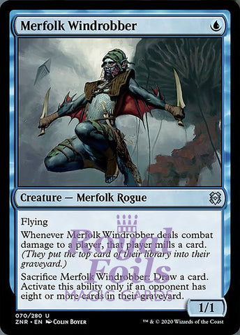 Merfolk Windrobber 4x FOIL ZNR MTG Zendikar Rising Uncommon MINT blue