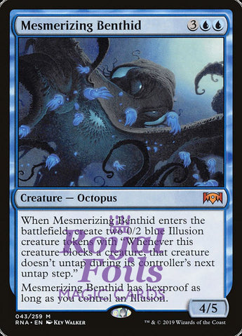 Mesmerizing Benthid 1x FOIL RNA MTG Ravnica Allegiance Mythic MINT blue