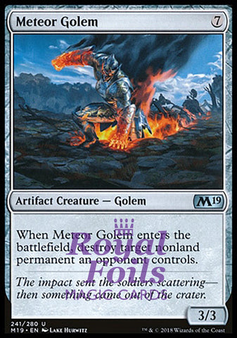 **1x FOIL Meteor Golem** M19 MTG Core Set 2019 Uncommon MINT artifact