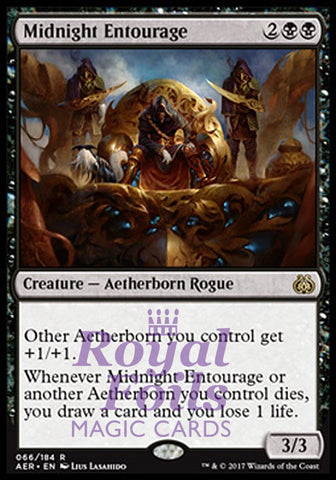 Midnight Entourage 2x FOIL AER MTG Aether Revolt Rare MINT black