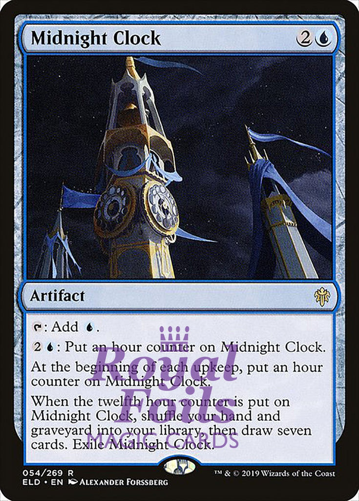 Midnight Clock 1x FOIL ELD MTG Throne of Eldraine Rare MINT blue