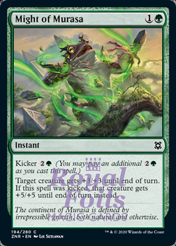 Might of Murasa 4x FOIL ZNR MTG Zendikar Rising Common MINT green