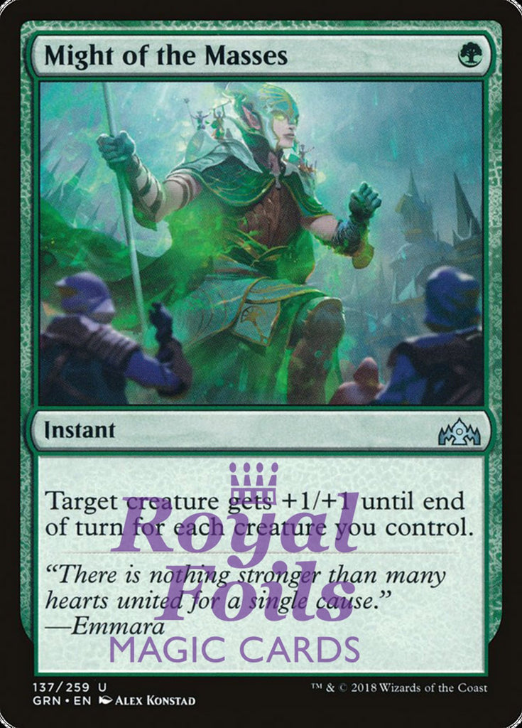 **2x FOIL Might of the Masses** GRN MTG Guilds of Ravnica Uncommon MINT green