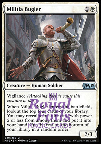 Militia Bugler 2x FOIL M19 MTG Core Set 2019 Uncommon MINT white