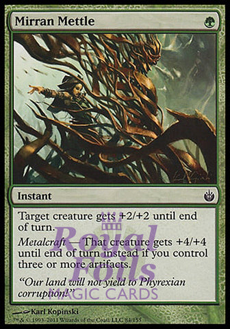 Mirran Mettle 4x FOIL MBS MTG Mirrodin Besieged Common MINT green