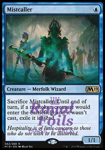 **1x FOIL Mistcaller** M19 MTG Core Set 2019 Rare MINT blue