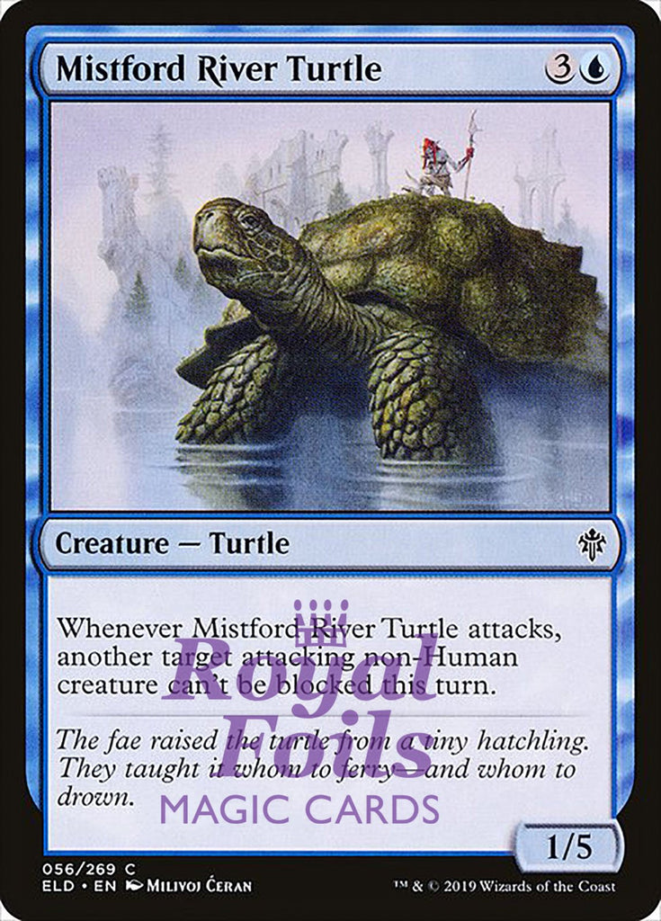 **3x FOIL Mistford River Turtle** ELD MTG Throne of Eldraine Common MINT blue