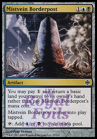 **2x FOIL Mistvein Borderpost** ARB MTG Alara Reborn Common MINT blue black land