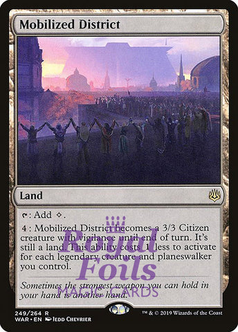 Mobilized District 3x FOIL WAR MTG War of the Spark Rare MINT land