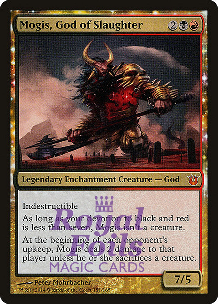 **1x FOIL Mogis, God of Slaughter** BNG MTG Born of the Gods Mythic MINT black red