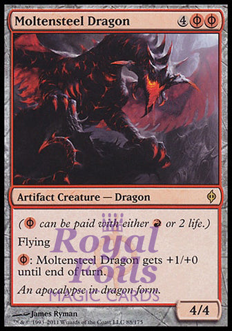 **1x FOIL Moltensteel Dragon** NPH MTG New Phyrexia Rare MINT red artifact