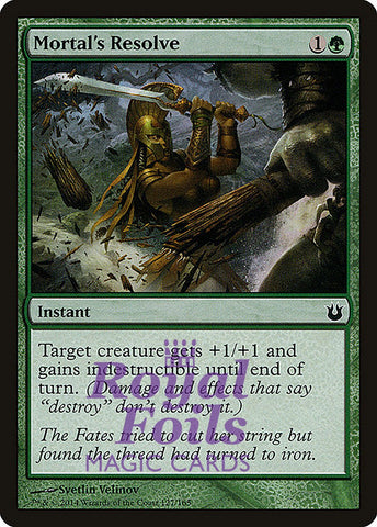 Mortal's Resolve 4x FOIL BNG MTG Born of the Gods Common MINT green