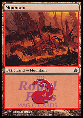 Mountain #152 2x FOIL MBS MTG Mirrodin Besieged Basic Land MINT red