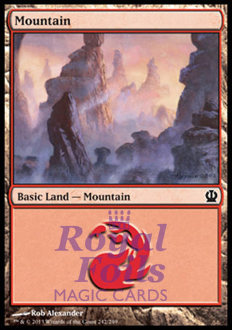 Mountain #242 4x FOIL THS MTG Theros Basic Land MINT red