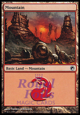 Mountain #242 3x FOIL SOM MTG Scars of Mirrodin Basic Land 1 MINT + 2 NM red