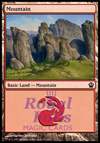 **4x FOIL Mountain #243** THS MTG Theros Basic Land MINT red