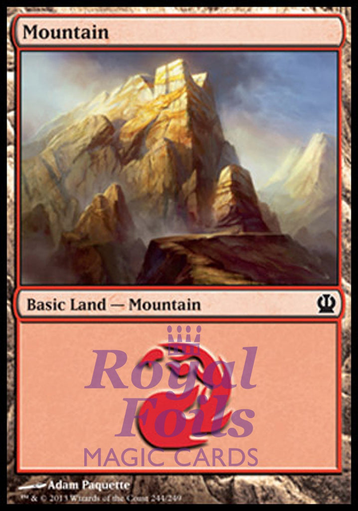 Mountain #244 4x FOIL THS MTG Theros Basic Land MINT red