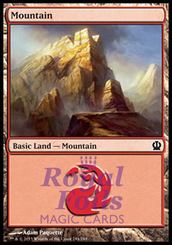 **4x FOIL Mountain #244** THS MTG Theros Basic Land MINT red