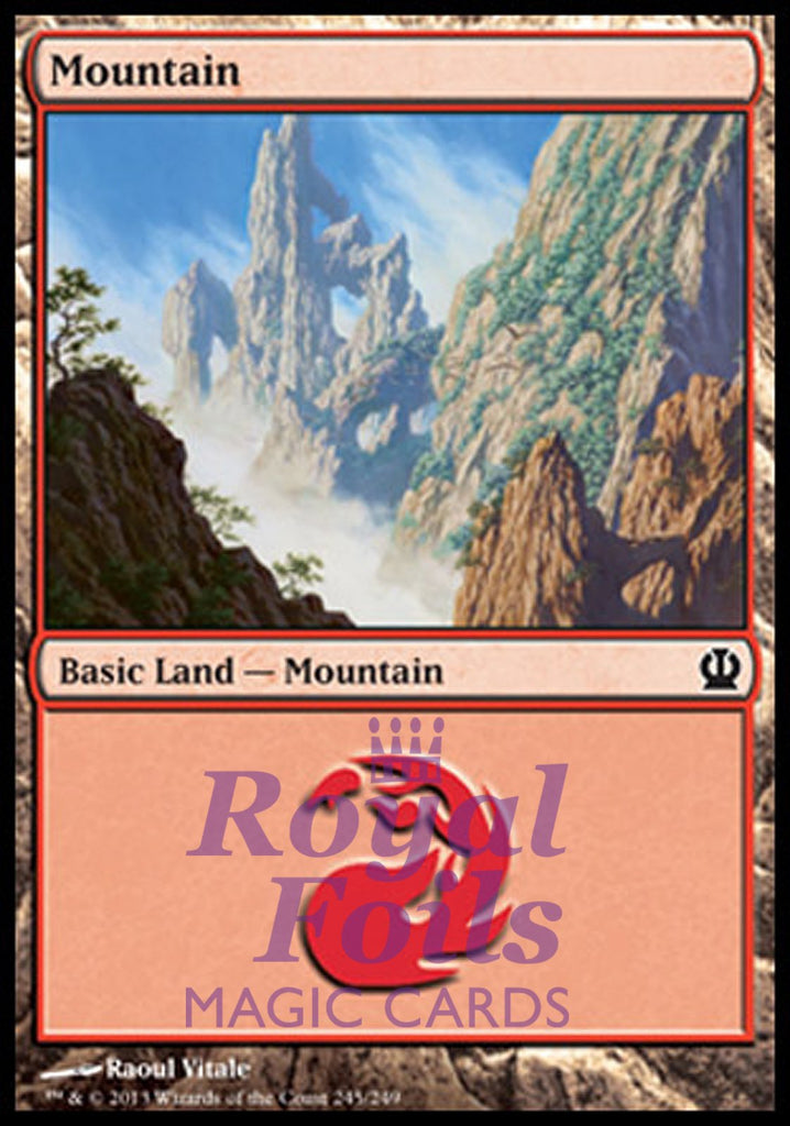 **2x FOIL Mountain #245** THS MTG Theros Basic Land MINT red