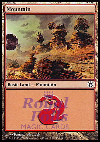 **2x FOIL Mountain #245** SOM MTG Scars of Mirrodin Basic Land MINT red